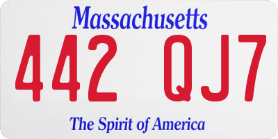 MA license plate 442QJ7