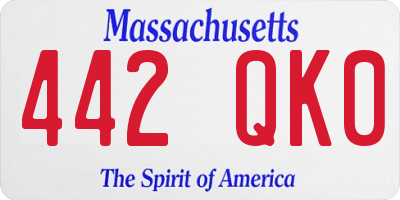 MA license plate 442QK0