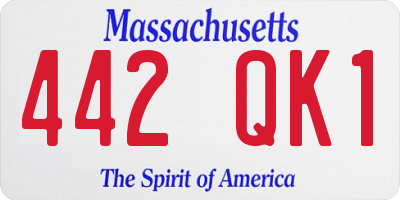 MA license plate 442QK1
