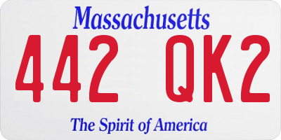 MA license plate 442QK2