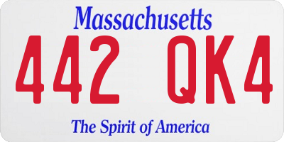 MA license plate 442QK4