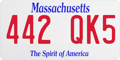 MA license plate 442QK5