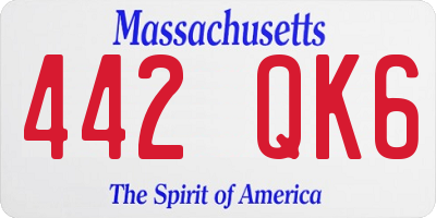 MA license plate 442QK6