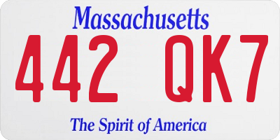 MA license plate 442QK7