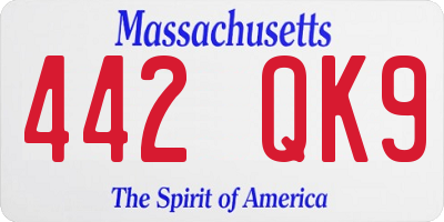 MA license plate 442QK9