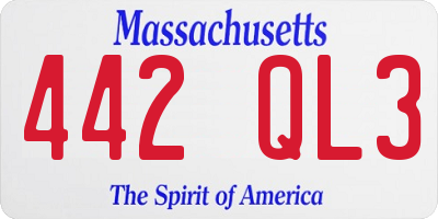 MA license plate 442QL3