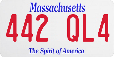 MA license plate 442QL4