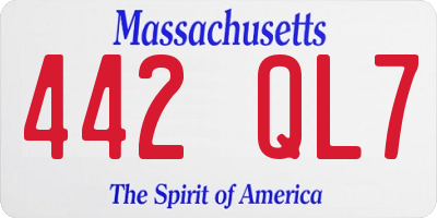 MA license plate 442QL7