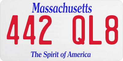 MA license plate 442QL8