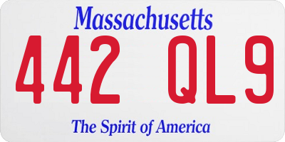 MA license plate 442QL9