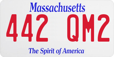 MA license plate 442QM2