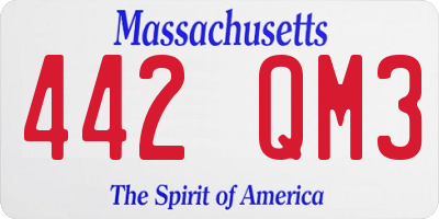 MA license plate 442QM3