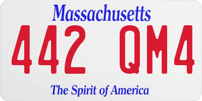 MA license plate 442QM4