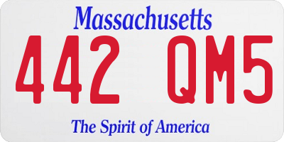 MA license plate 442QM5