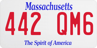 MA license plate 442QM6