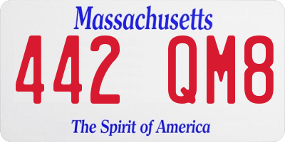 MA license plate 442QM8