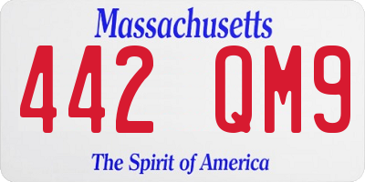 MA license plate 442QM9
