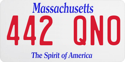 MA license plate 442QN0