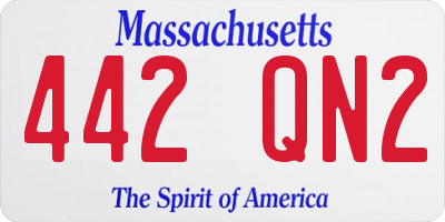 MA license plate 442QN2