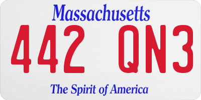 MA license plate 442QN3