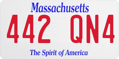 MA license plate 442QN4