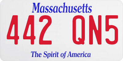 MA license plate 442QN5