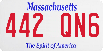 MA license plate 442QN6
