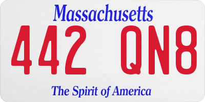 MA license plate 442QN8
