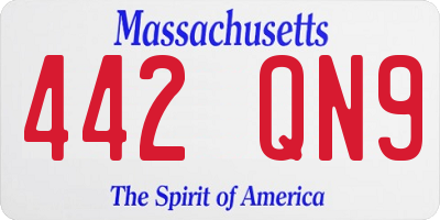 MA license plate 442QN9