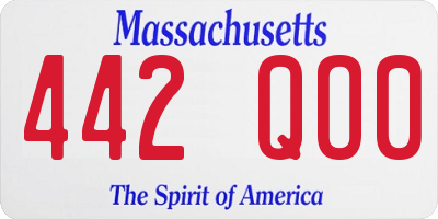 MA license plate 442QO0