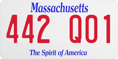 MA license plate 442QO1
