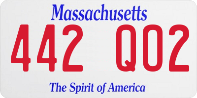 MA license plate 442QO2