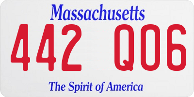 MA license plate 442QO6