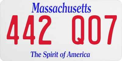 MA license plate 442QO7