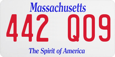MA license plate 442QO9