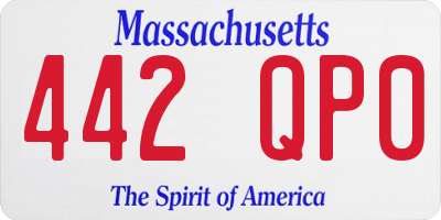 MA license plate 442QP0