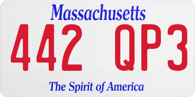 MA license plate 442QP3