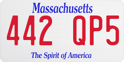 MA license plate 442QP5