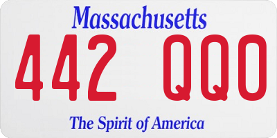 MA license plate 442QQ0
