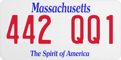 MA license plate 442QQ1