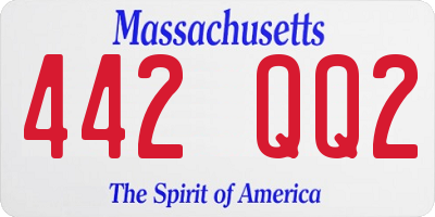 MA license plate 442QQ2