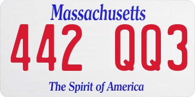 MA license plate 442QQ3