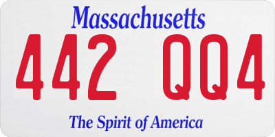 MA license plate 442QQ4
