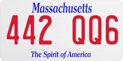 MA license plate 442QQ6