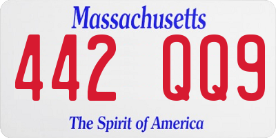 MA license plate 442QQ9