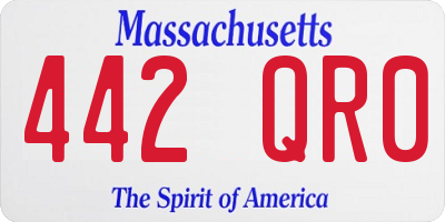 MA license plate 442QR0
