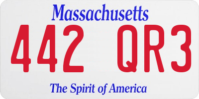 MA license plate 442QR3