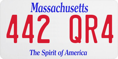 MA license plate 442QR4