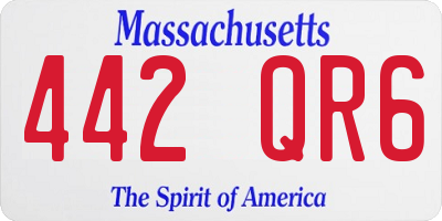 MA license plate 442QR6