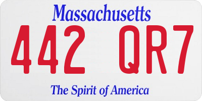 MA license plate 442QR7